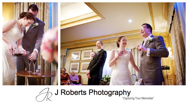 Sharing wine ceremony during wedding service - sydney wedding photography